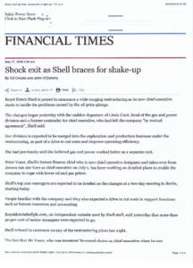 Shock  exit as Shell braces for shake-up