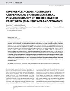 DIVERGENCE ACROSS AUSTRALIA'S CARPENTARIAN BARRIER: STATISTICAL PHYLOGEOGRAPHY OF THE RED-BACKED FAIRY WREN (MALURUS MELANOCEPHALUS)