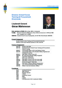 CURRICULUM VITAE  Director Armed Forces
