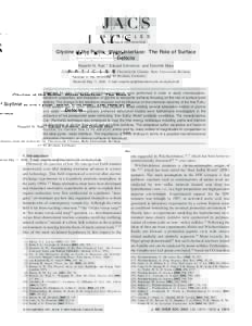 Published on WebGlycine at the Pyrite-Water Interface: The Role of Surface Defects Nisanth N. Nair,* Eduard Schreiner, and Dominik Marx Contribution from the Lehrstuhl fu¨r Theoretische Chemie, Ruhr-UniVers