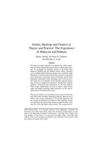 Islamic Banking and Finance in Theory and Practice: The Experience of Malaysia and Bahrain