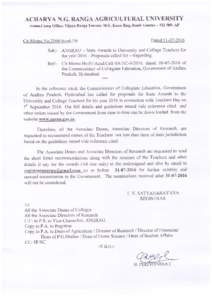 Government of Andhra Pradesh Commissionerate of Collegiate Education CIRCULAR.No.01/Acad.Cell.SA/ACDate: 