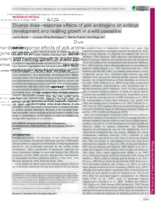 © 2015. Published by The Company of Biologists Ltd | The Journal of Experimental Biology, doi:jebRESEARCH ARTICLE Diverse dose–response effects of yolk androgens on embryo develop