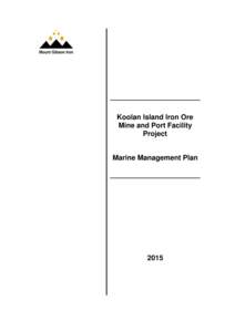 Koolan Island Iron Ore Mine and Port Facility Project Marine Management Plan  2015