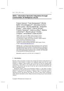 Int. J. , Vol. x, No. x, xxxx  1 ISICIL: Information Semantic Integration through Communities of Intelligence onLine