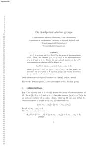 Commutator subgroup / Nilpotent group / Abelian group / P-group / Finitely-generated abelian group / Central series / Center / Solvable group / Representation theory of finite groups / Abstract algebra / Group theory / Algebra
