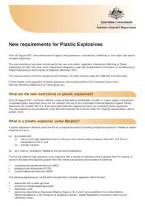 New requirements for Plastic Explosives