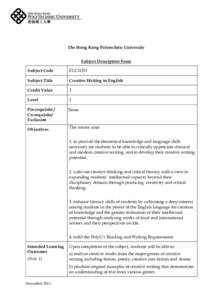 The Hong Kong Polytechnic University Subject Description Form Subject Code ELC1C03