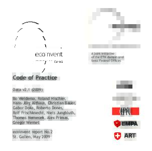 A joint initiative of the ETH domain and Swiss Federal Offices Code of Practice Data v2)