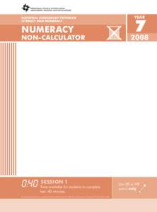 national assessment program literacy and numeracy NUMERACY  NOn-CALCULATOR