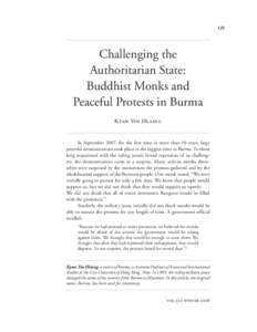 125  Challenging the Authoritarian State: Buddhist Monks and Peaceful Protests in Burma