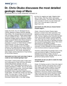 Dr. Chris Okubo discusses the most detailed geologic map of Mars