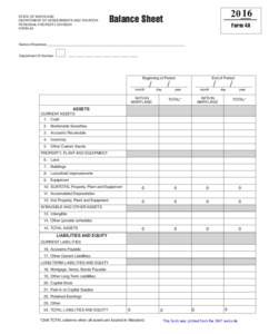 STATE OF MARYLAND DEPARTMENT OF ASSESSMENTS AND TAXATION PERSONAL PROPERTY DIVISION FORM 4A  16