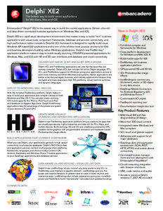 Delphi XE2 Datasheet | The fastest way to build native Windows, Mac and iOS applications