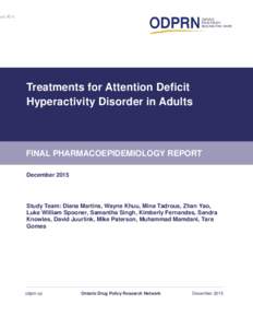 prilTreatments for Attention Deficit Hyperactivity Disorder in Adults  FINAL PHARMACOEPIDEMIOLOGY REPORT