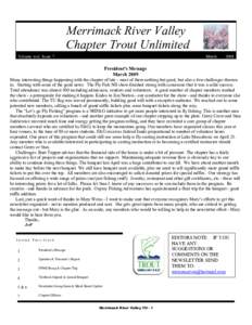 Merrimack River Valley Chapter Trout Unlimited Volume xvii Issue 7 March