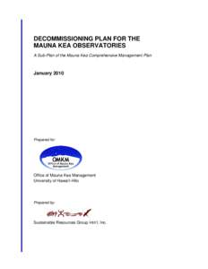 MKCMP Decommissioning Plan for Mauna Kea Observatories