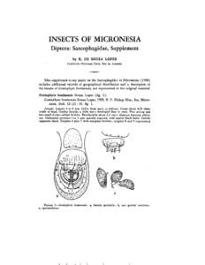 INSECTS OF MICRONESIA Diptera: Sarcophagidae, Supplement By H. DE SOUZA LOPES Osw ALDO CRuz, ·Rio  INSTITUTO