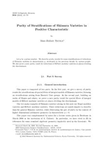 RIMS Kˆ okyˆ uroku Bessatsu B19 (2010), 45–79  Purity of Stratifications of Shimura Varieties in