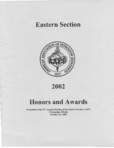 Eastern SectionHonors and Awards Presented at the 3!