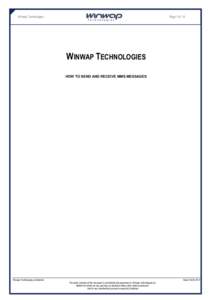 Winwap Technologies  Page 1 of 13 WINWAP TECHNOLOGIES HOW TO SEND AND RECEIVE MMS MESSAGES
