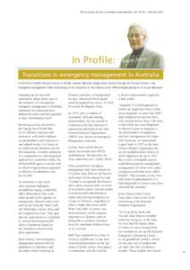 The Australian Journal of Emergency Management, Vol. 20 No 1. February[removed]In Profile: Roger Jon