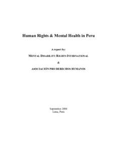 Human Rights & Mental Health in Peru