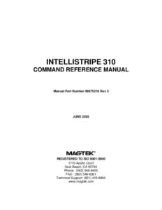 IntelliStripe 310, Command Reference Manual