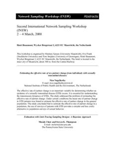 Network Sampling Workshop (INSW)  Abstracts Second International Network Sampling Workshop (INSW)