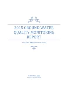 2015 Ground WAter Quality Monitoring Report