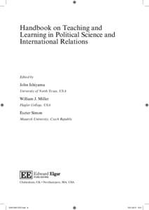 Handbook on Teaching and Learning in Political Science and International Relations Edited by