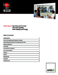 White Paper | S  ee More and Do More with AMD Eyefinity Multi-Display Technology Table of Contents INTRODUCTION