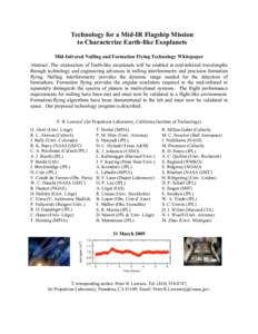 Astronomy / Exoplanetology / European Space Agency / Observational astronomy / Terrestrial Planet Finder / SETI / James Webb Space Telescope / Nuller / Extrasolar planet / Spacecraft / Space telescopes / Spaceflight