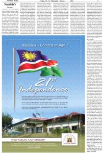 Namibia Today  Namibia’s from page 4 sector of the economy, they allow 20 % male corporate executives, whose