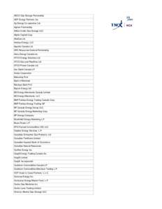 List of Contracting Parties AECO Gas Storage Partnership Ag Energy Co-operative Ltd. Aitken Creek Gas Storage ULC Alliance Pipeline L.P. Alliance Pipeline Limited Partnership