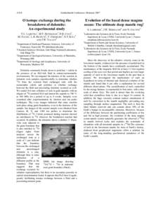 A534  Goldschmidt Conference Abstracts 2007 O isotope exchange during the breakdown of dolomite: