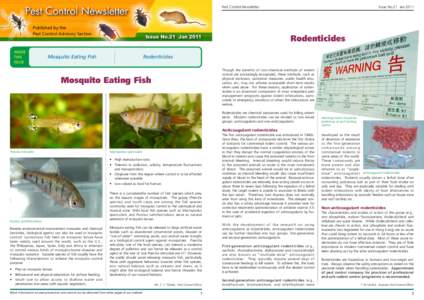 Pest Control Newsletter	  Published by the Pest Control Advisory Section  INSIDE