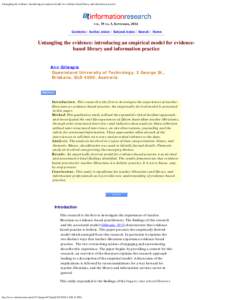 Untangling the evidence: introducing an empirical model for evidence-based library and information practice