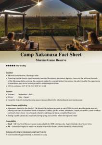 Camp Xakanaxa Fact Sheet Moremi Game Reserve Star Grading Location  Moremi Game Reserve, Okavango Delta