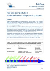 Reducing air pollution: National emission ceilings for air pollutants