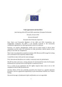 European Union / Privacy law / European Data Protection Supervisor / Computer law / Anti-Counterfeiting Trade Agreement / International Safe Harbor Privacy Principles / Binding corporate rules / Non-tariff barriers to trade / Article 29 Working Party / Data privacy / Law / Ethics