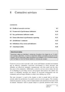 Chapter only - 8 Corrective services - Report on Government Services 2009
