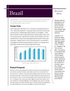 Brazil Although Brazil is a major agricultural country, there are opportunities for U.S. companies to gain market share of Brazil’s $4.2 billion consumeroriented food product import market. Foreign Trade USDA’s Agric