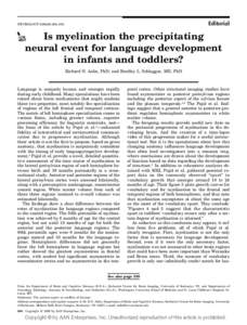 Editorial  NEUROLOGY 2006;66:304–305 Is myelination the precipitating neural event for language development
