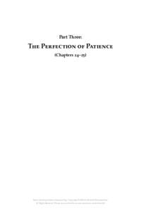 Part Three:  The Perfection of Patience (Chapters 24–25)  Kalavinka.Org & Kalavinkapress.Org / Copyright © 2008 by Bhikshu Dharmamitra.