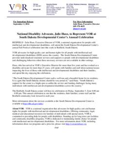For Immediate Release September 3, 2014 For More Information Julie Huso, Executive Director[removed]