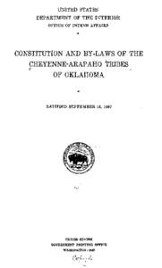 Constitution and Bylaws of the Cheyenne-Arapaho Tribes of Oklahoma
