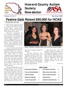 Howard County Autism Society Newsletter Volume 14, No 5  May/June 2008