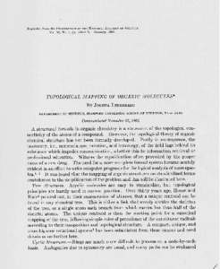 Lederberg J. "Topological Mapping of Organic Molecules" Reprinted from the Proceedings of the National Academy of Sciences 53(1): [removed], January 1965.