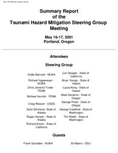May 2001Meeting Summary Report